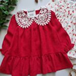 989 - پیراهن کبریتی یقه دانتل